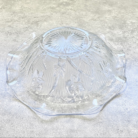 Vintage Depression Glass Jeannette Glass Iris Herringbone Ruffled Bowl - Picture 8 of 8
